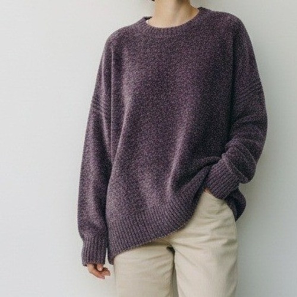 A New Day Chenille Sweater Womens Large Purple‎ NWT Oversized Crewneck Knit Top
